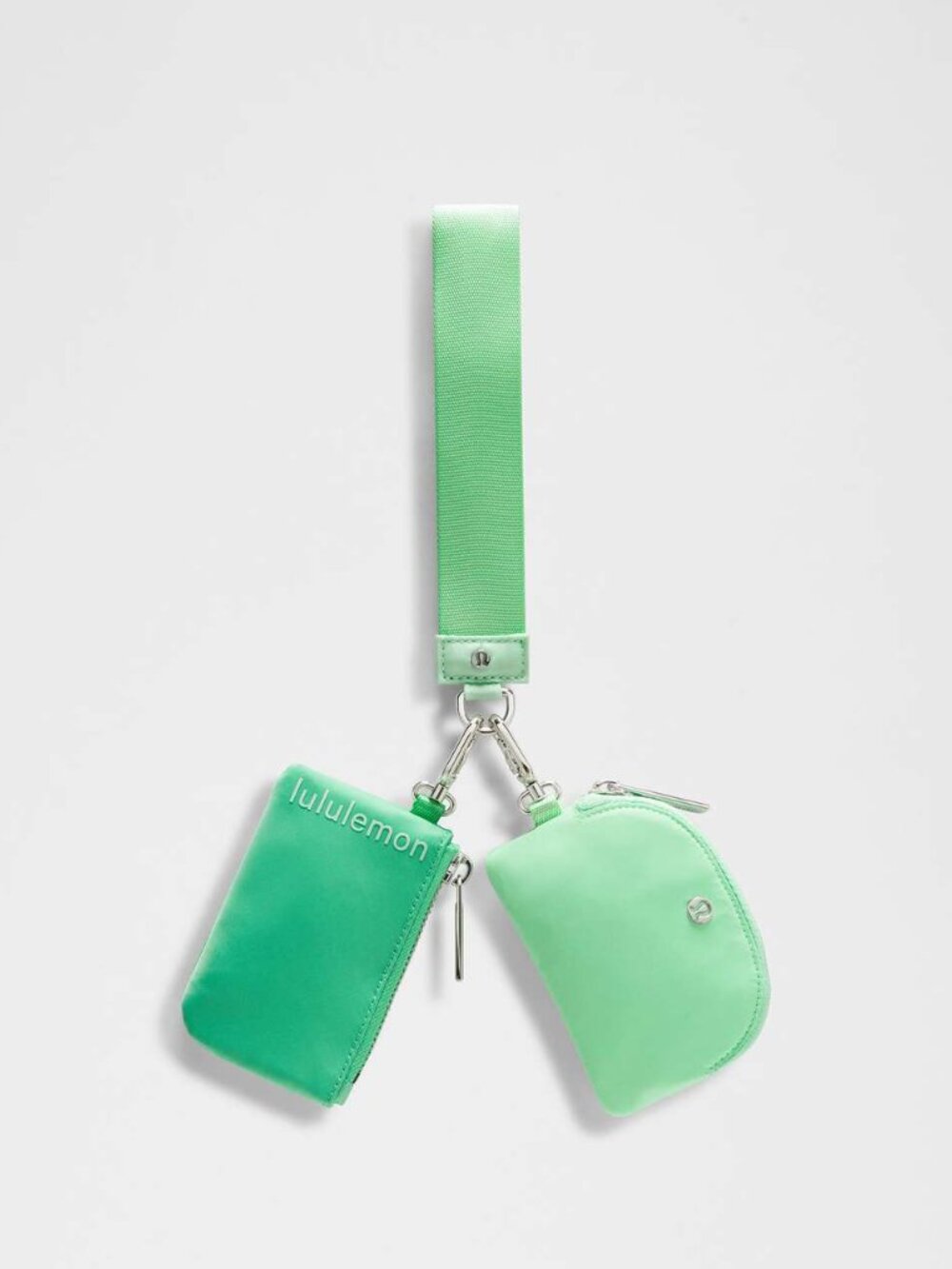 Lululemon Dual Pouch Wristlet Citra Lime / Smoky Mint NWT